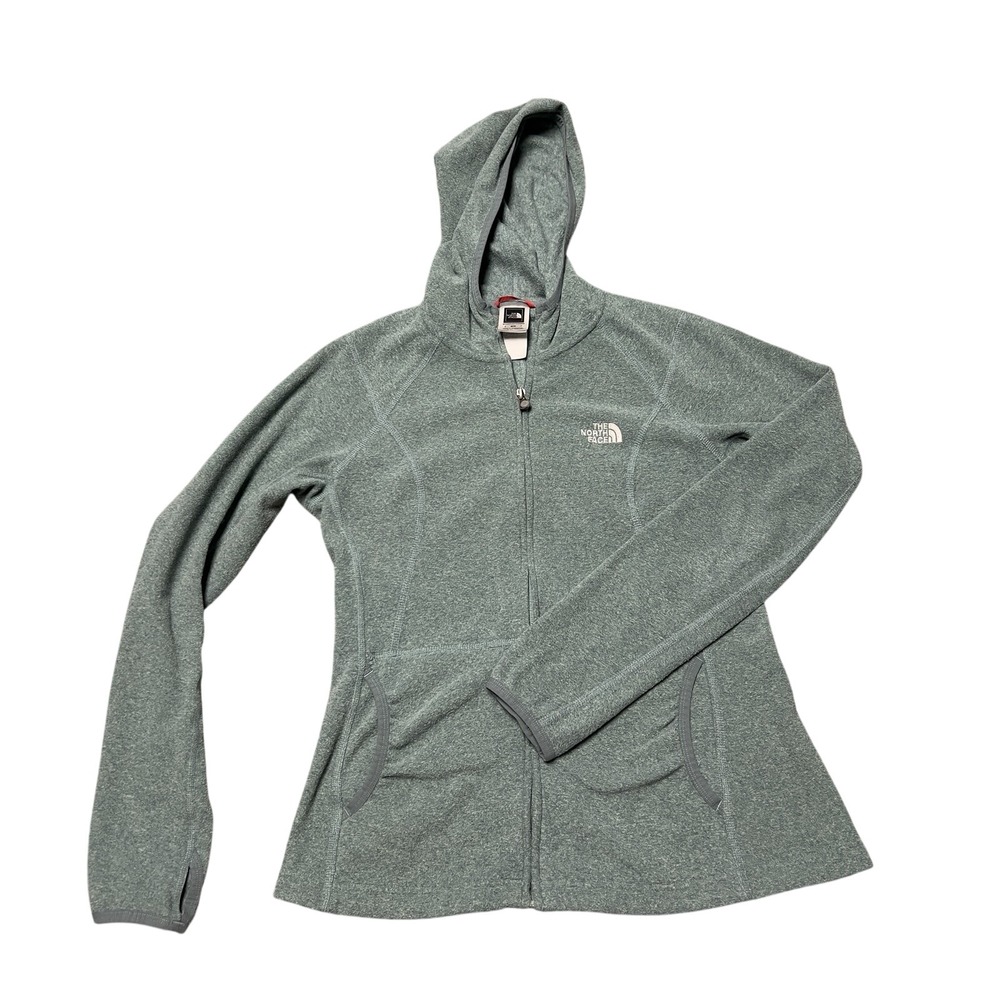 The North Face Women's Full Zip Hoodie Green Size S Long Sleeve Fleece Polartec